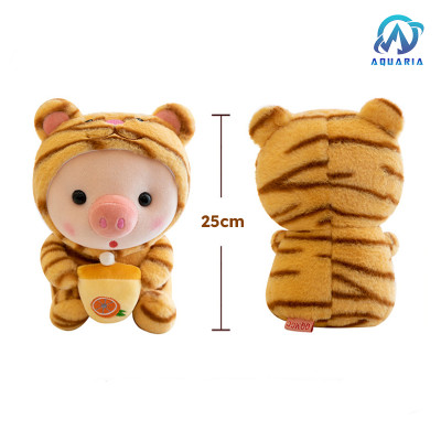 Gấu Bông Gối Ôm Thú Bông, Nhồi Bông Heo Baby Hóa Trang Uống Trà Sữa Siêu Dễ Thương Hot Hit 25cm