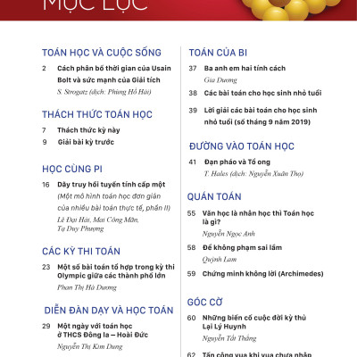 Tạp chí Pi- Hội Toán học Việt Nam số 12/ tháng 12 năm 2019