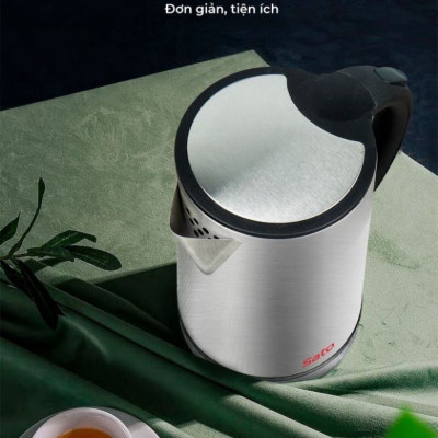 Ấm siêu tốc SATO 17ST12 1.8L - bình đun thông minh tự ngắt an toàn, vỏ inox không gỉ - Miễn phí vận chuyển toàn quốc - Hàng chính hãng
