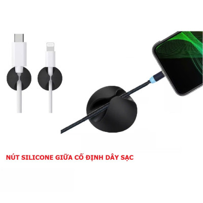 SET 5 Nút Silicon Giữ Dây, Dán Cố Định Dây Cáp Sạc, Dây Điện, Tai Nghe Sắp Xếp Gọn Gàng Cho Bàn Làm Việc. Takyhome 5680