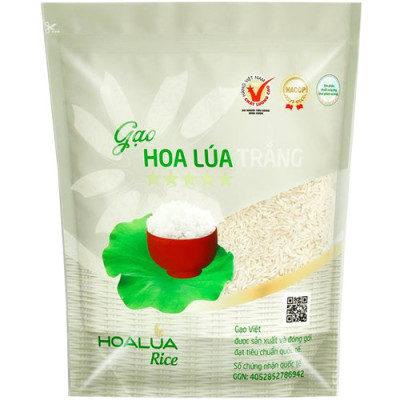 Gạo Hoa Lúa Trắng - Túi 2kg - Dẻo vừa, mềm cơm, thơm nhẹ