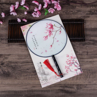 Quạt tròn cổ trang loại nhỏ, Quạt cổ trang Trung Hoa - Mẫu 9