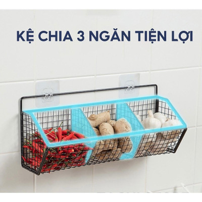 Kệ Lưới Đựng Gia Vị Dán Tường,Kệ Nhà Bếp, Đựng Hành Tỏi, Đồ Nhà Tắm... Tặng Kèm Miếng Dán Siêu Chắc Chắn