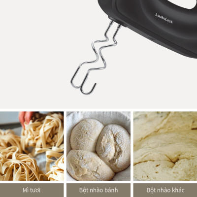 Máy đánh trứng Lock&Lock Hand Mixer EJM501DGRY 250-300W - Hàng chính hãng