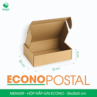 MENG09 - 35x25x5 cm - 100 Hộp carton nắp gài đóng hàng giá rẻ, hộp gói hàng, hộp quà thời trang