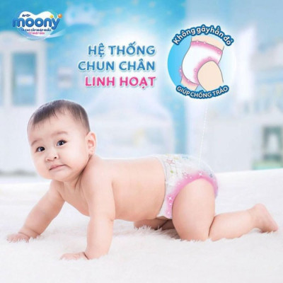 [Combo 2] Bỉm - Tã quần Moony Blue size XL Girl 38 miếng (Cho bé 12~22kg)