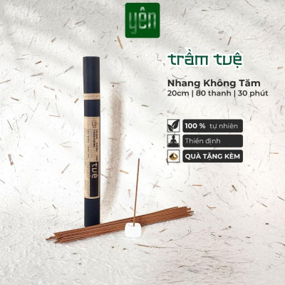 Nhang Trầm Hương Không Tăm Yên Thảo Mộc Loại Tuệ Sạch Tự Nhiên Ít Khói An Toàn Dùng Thiền Thư Giãn