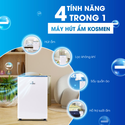 Máy Hút Ẩm Dân Dụng Kosmen KM-12N Công Suất 12 lít/ngày - Hàng Chính Hãng
