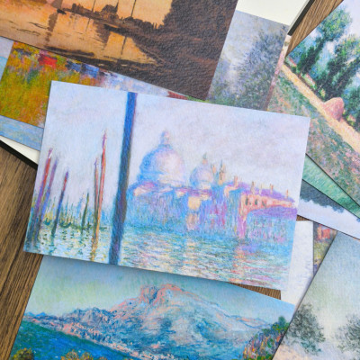 BỘ 100 POSTCARD TRANH MONET, GIẤY MỸ THUẬT 300G CAO CẤP – Nho Xanh