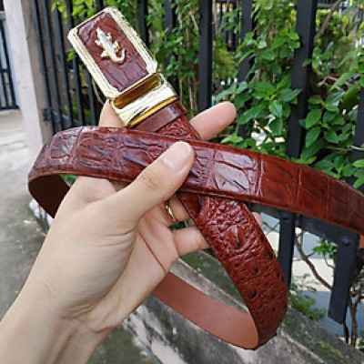 Thắt lưng da cá sấu LIỀN NGUYÊN TẤM. Không có vảy rất dễ sử dụng