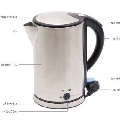 Bình đun siêu tốc Philips HD9316 1.7 lít - Hàng chính hãng