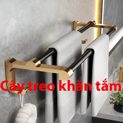 6 Món Kệ nhà tắm treo khăn tắm sang trọng, giá treo phòng tắm ,chất liệu Nhôm Hàng Không Cao Cấp