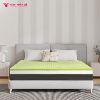Nệm Foam Latex Thuần Việt Hybrid 20cm - Kết Cấu Đa Tầng, Nâng Đỡ Êm Ái, Bảo Vệ Cột Sống Khỏe, Công Nghệ Trà Xanh Kháng Khuẩn, Khử Mùi