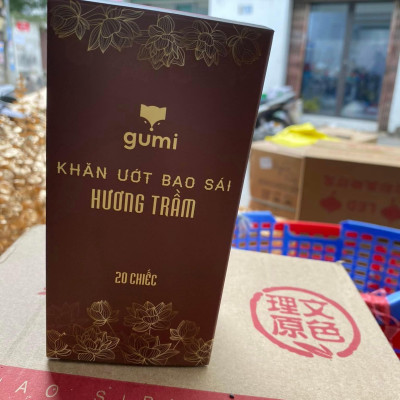 Hộp 20 cái khăn ướt và túi 30 khăn lau ban thờ Hương Trầm tự nhiên bao sái ban thờ thần tài ông địa