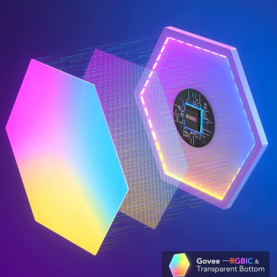 Đèn LED lục giác lắp ghép Govee Glide Hexa Light H6061 | Thiết kế sang trọng, Công nghệ RGBIC độc quyền 40+ hiệu ứng