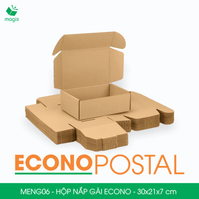 MENG06 - 30x21x7 cm - 60 Hộp carton nắp gài đóng hàng giá rẻ, hộp gói hàng, hộp quà thời trang