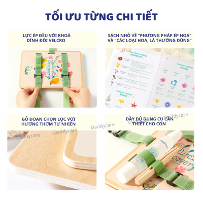 Bộ ép hoa khô, khung làm hoa khô trang trí dụng cụ handmade Mideer Nature Art Discovery Collection