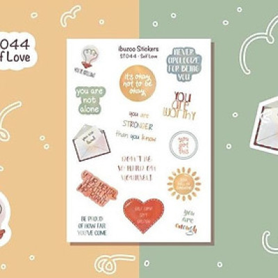 Sticker tự thiết kế - sticker sheet self love - hình dán sổ, nhật kí bullet journal - unim040
