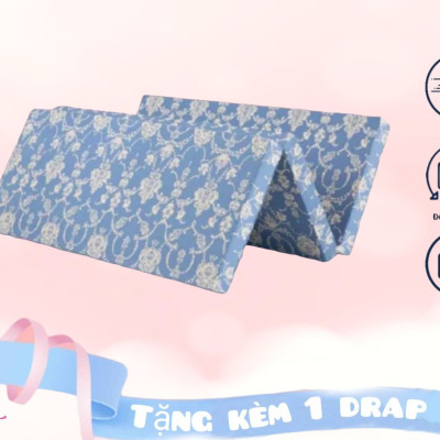 Nệm Gòn Galaxy Cao Cấp Gấp 3 Dày 10cm Đủ Size ( Giao Màu Ngẫu Nhiên )