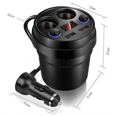 X25 – Bộ Chia Tẩu Sạc Ô Tô Cao Cấp Có Màn Hình Điện Áp, 2 USB, Công Suất Khủng 250W , đèn tần