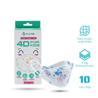 Hộp 10 Khẩu Trang Trẻ Em Cho Các Bé