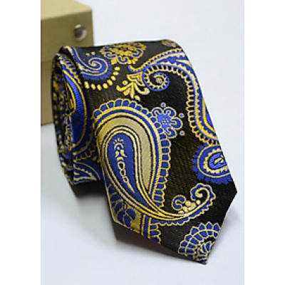 Cà Vạt Nam Titishop CVN074 (145 x 6 cm) - Đen Phối Vàng