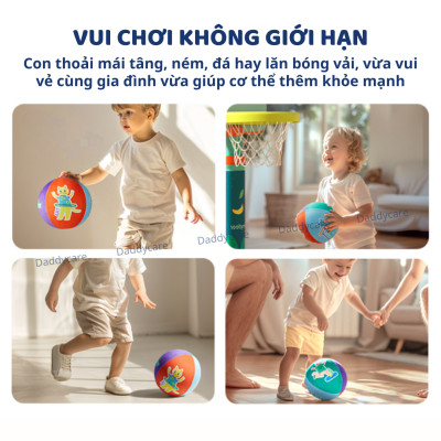 Bóng vải đồ chơi cho bé sơ sinh, bóng nảy đàn hồi Mideer Silent Bouncy Ball