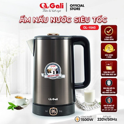 Ấm Siêu Tốc Gali GL-18A5 1.8 Lít. Thiết kế 2 Lớp, chức năng Cảm Ứng Chỉnh Nhiệt Độ. Hàng chính hãng bảo hành 24 tháng