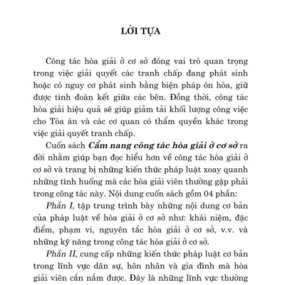 Cẩm nang công tác hòa giải ở cơ sở ( bản in 2024)