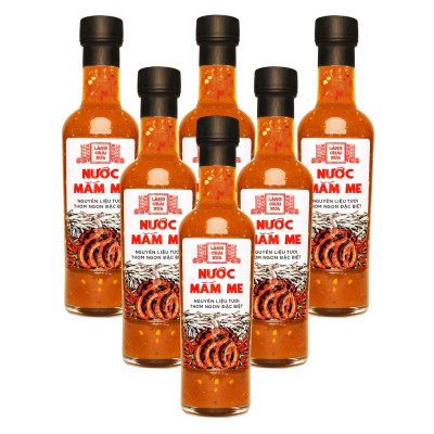 Nước mắm me cao cấp Làng Chài Xưa, nguyên liệu tươi, thơm ngon đặc biệt từ me, tỏi, ớt tươi, chai thủy tinh 300g