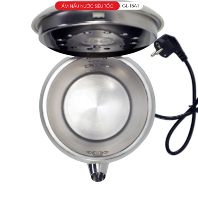 Ấm Siêu Tốc GALI GL-18A1, dung tích 1.8 Lít. thiết kế 2 lớp chống nóng. Hàng chính hãng bảo hành 24 tháng