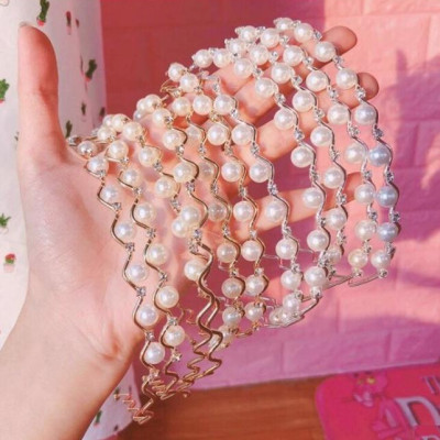 Cài tóc hạt châu gợn sóng - phụ kiện tóc nữ style Hàn Quốc