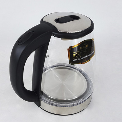 Ấm Siêu Tốc Thủy Tinh 1.8L Matika MTK-35 Công Suất 1800W Thiết Kế Hiện Đại Trong Suốt Đun Nước Siêu Nhanh Có Đèn Led Khi Sôi-Hàng Chính Hãng