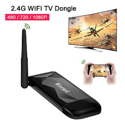 Thiết bị HDMI không dây Wecast E3 - Thiết bị kết nối điện thoại với tivi, máy chiếu. WECAST E3 Dlna Airplay Wifi Display Miracast Tv Dongle Hdmi Receiver Mini Android Tv Stick Full Hd Rk3036 With External Ăng ten - Hàng Chính Hãng