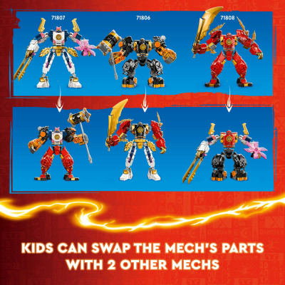 LEGO NINJAGO 71807 Đồ chơi lắp ráp Chiến giáp cơ khí của Sora (209 chi tiết)