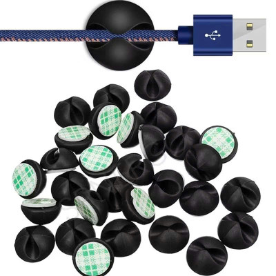 SET 5 Nút Silicon Giữ Dây, Dán Cố Định Dây Cáp Sạc, Dây Điện, Tai Nghe Sắp Xếp Gọn Gàng Cho Bàn Làm Việc. Takyhome 5680