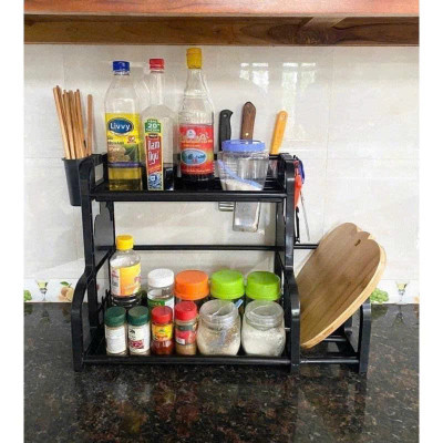 Kệ Để Hộp Gia Vị Đồ Dùng Nhà Bếp , Kèm Để Dao Thớt Mẫu Mới
