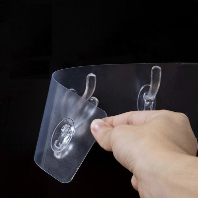 Thanh Treo Đồ Dán Tường 6 Móc Liền Mạch Trong Suốt Siêu Dính