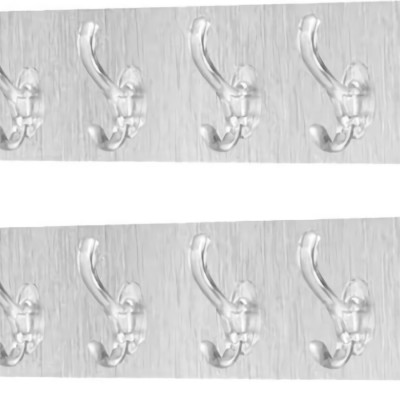 Thanh Móc Treo Đồ 6 Móc Siêu Dính Dán Tường Nhà Tắm, Nhà Bếp, Tủ Quần Áo - Tặng dây nâng nắp bồn cầu silicon