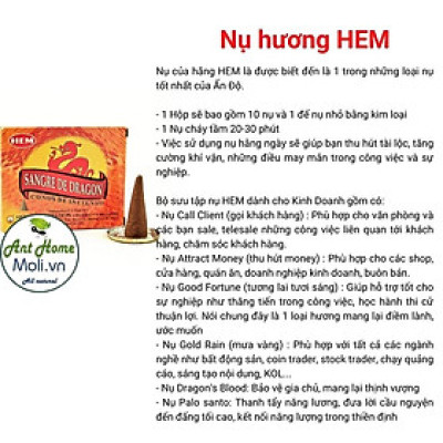 Hương nụ HEM - RAJ.. (HEM Cones) - Hương Ấn Độ cao cấp - Thu Hút Tài Lộc, Hỗ Trợ Sự Nghiệp