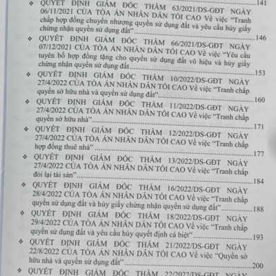 Quyết định giám đốc thẩm của Tòa án nhân dân tối cao về hình sự, dân sự, hành chính, kinh doanh thương mại, lao động, hôn nhân gia đình mới nhất