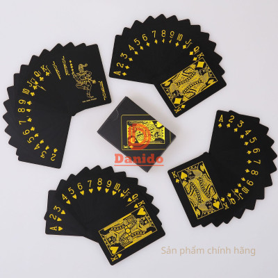 Bộ bài Tây đen cao cấp – Bài Tây nhựa PVC chống nước nền đen – Đàn hồi tốt – Bộ bài Poker cao cấp nền đen chính hãng D Danido