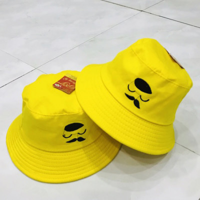 Nón bucket tai bèo nam thêu hình râu độc đáo, vòng đầu 58cm, vành rộng chống nắng tốt - Hạnh Dương