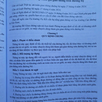 Sách Luật Trật Tự An Toàn Giao Thông Đường Bộ năm 2024 (V2531D)