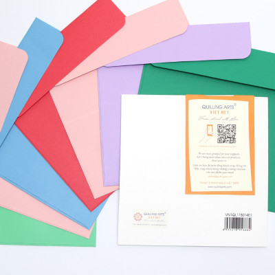 Chim xanh đầu trên cành hoa mẫu đơn - Thiệp giấy xoắn 15 x 15 cm