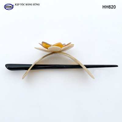 Kẹp tóc hoa bằng sừng có trâm cài - tinh sảo độc đáo dễ phối đồ - HH620