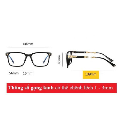 Kính Mắt Nam Nữ Mắt Vuông Cao Cấp Gọng Họa tiết Phong Cách Cổ Điển