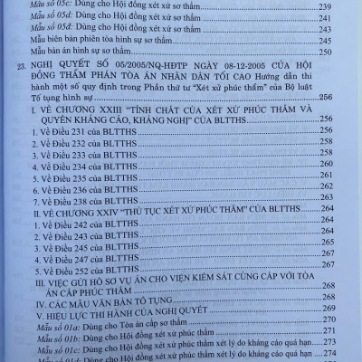  Các Nghị Quyết Của Hội Đồng Thẩm Phán Toà Án Nhân Dân Tối Cao Về Hình Sự Và Tố Tụng Hình Sự Từ Năm 1986 Đến Năm 2024