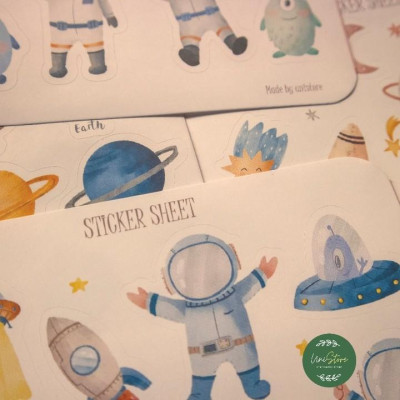 sticker thiết kế - sticker sheet little astronaut - trang trí sổ tay, nhật kí bullet journal