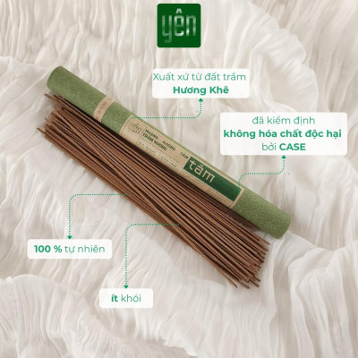 Nhang Trầm Hương Không Tăm Yên Thảo Mộc Loại Tâm Sạch Tự Nhiên Ít Khói An Toàn Dùng Thiền Thờ Cúng Thư Giãn